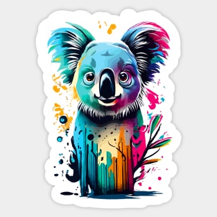 Koala Bear Colourful - Cute Koala Bear Artwork Sticker